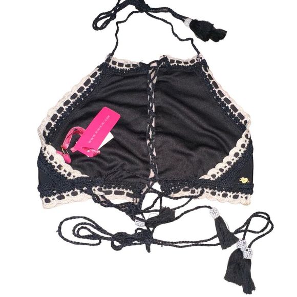 New Rinikini Crochet Halter Bikini Top Medium - Picture 6 of 9
